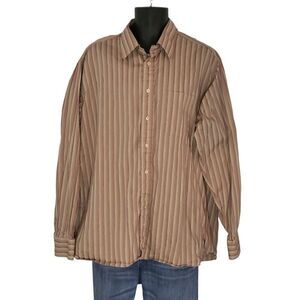 Burberry London Button Up Shirt Men Sz XL Striped Long Sleeve Designer‎ Preppy